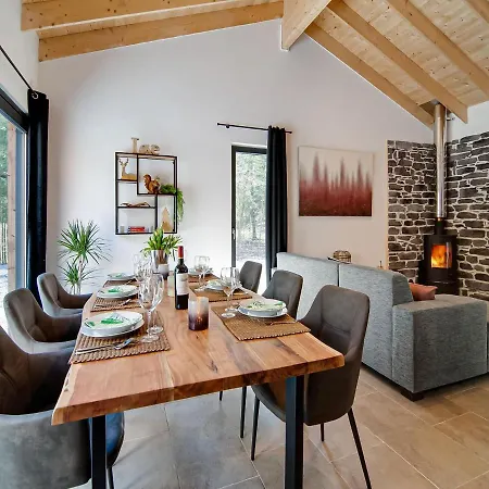 In Biron With Barrel Sauna And Hot Tub Chalet